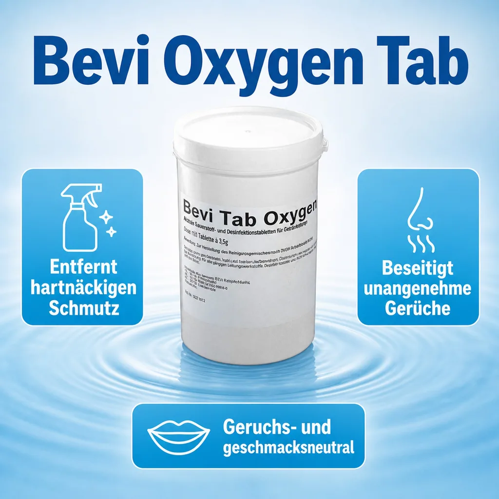 Desinfektionsmittel, Reinigungsmittel für alle Arten von Zapfanlagen - Bevi Oxygen Tab