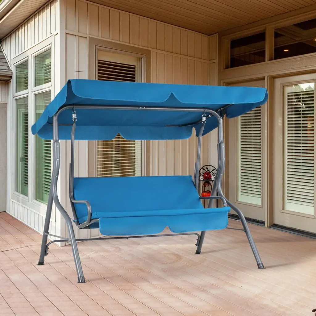 Schaukelbank - mit Schiebedach - Blau