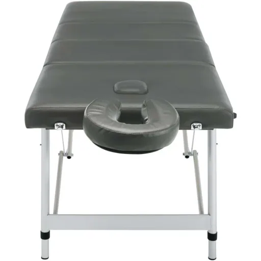 Massageliege mit 4 Zonen 186x68 cm Aluminiumrahmen anthrazit