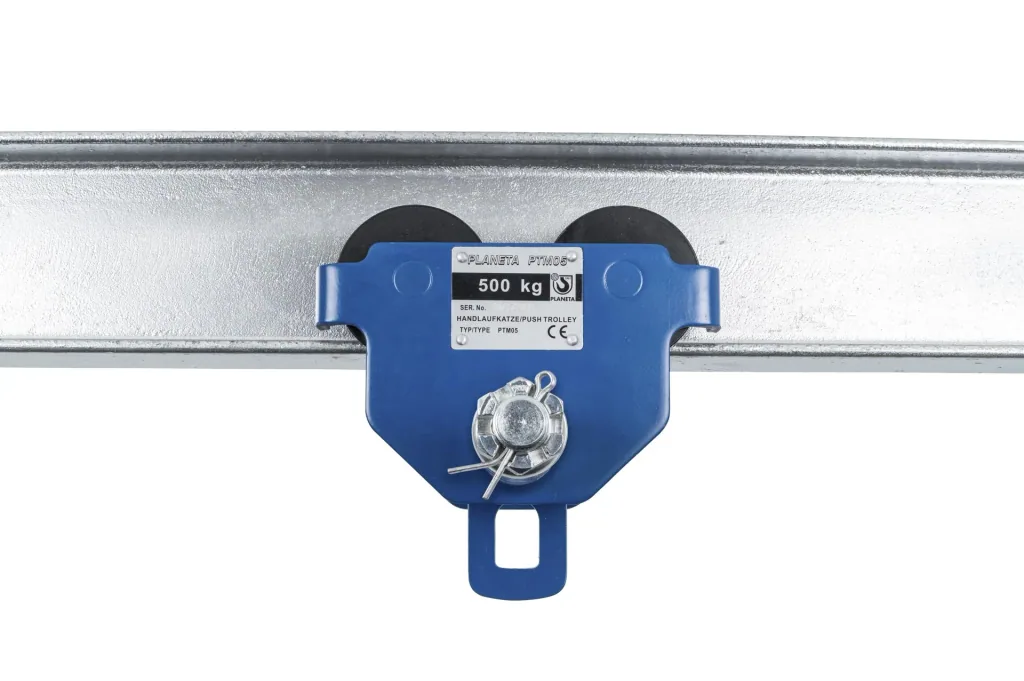 Handlaufkatze PTM 10, Tragfähigkeit 10.000 kg, Flanschbreite 124-203 mm, Min. Kurvenradius 1,7 m