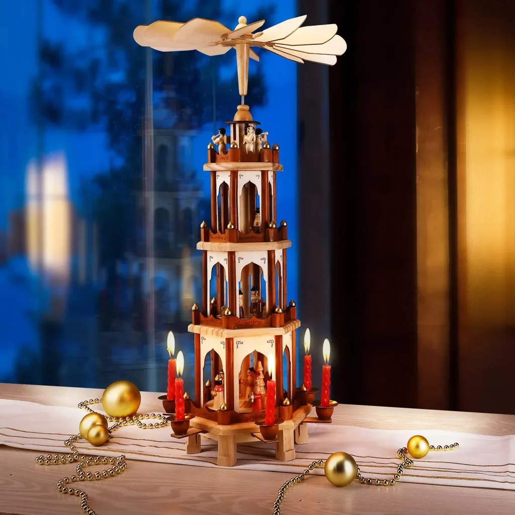 Weihnachtspyramide XL klassisches Holzdesign