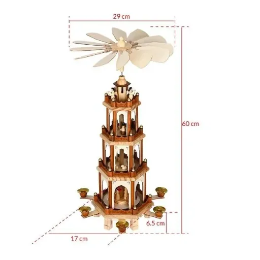 Weihnachtspyramide XL klassisches Holzdesign