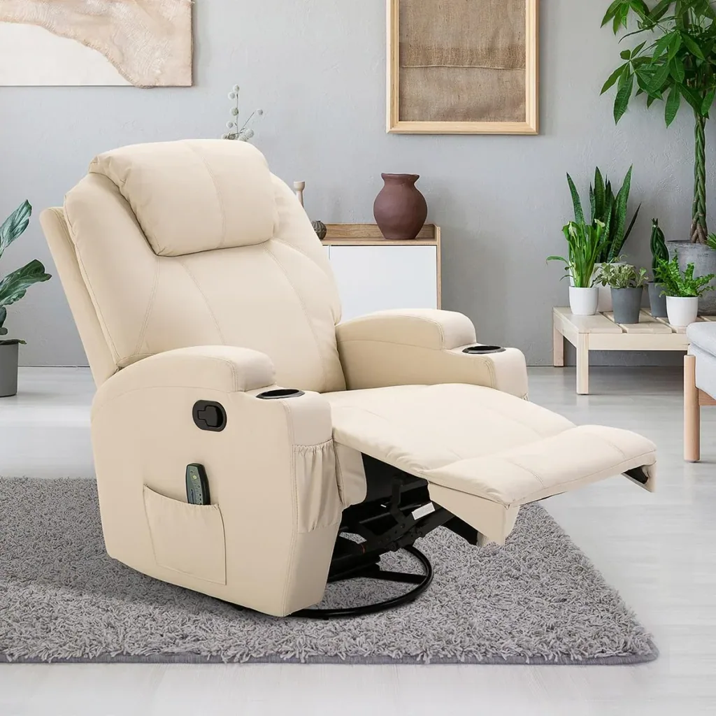 Massagesessel Relaxsessel Fernsehsessel Massagefunktion 5 Massage-Modi Liegefunktion PU-Leder Holz Metall Schaumstoff