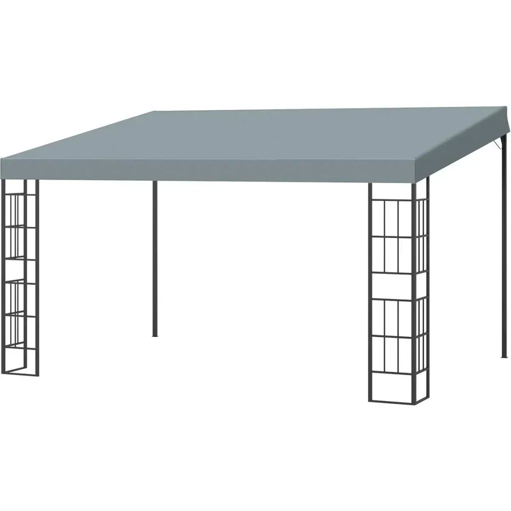 Pavillon 4 x 3 m Partyzelt Stahl Polyester Grau