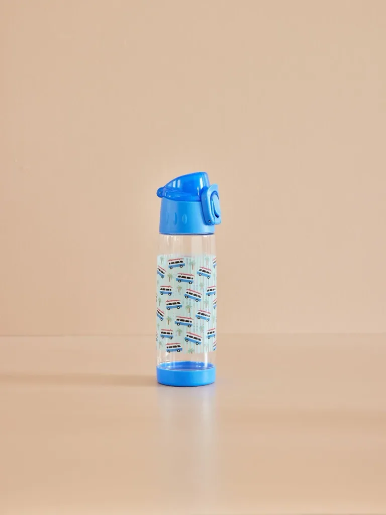 RICE Trinkflasche Kinder - Car Print - Blue, 500 ml, kunststoff