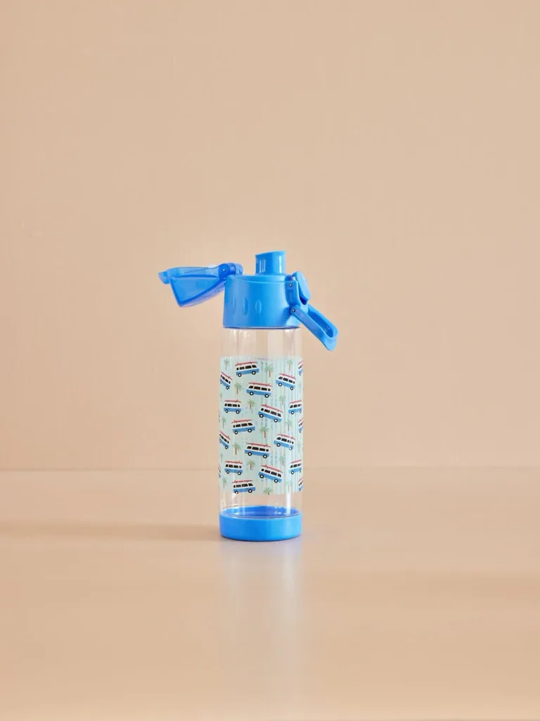RICE Trinkflasche Kinder - Car Print - Blue, 500 ml, kunststoff