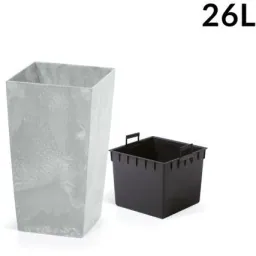 Blumentopf Concrete Design 26L Grau, 26,5 x 26,5 x 50 cm