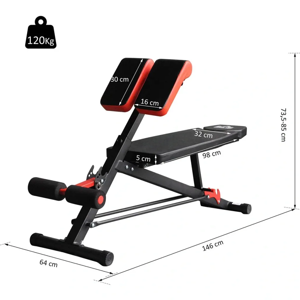 Multifunktionale Trainingsbank schwarz/rot