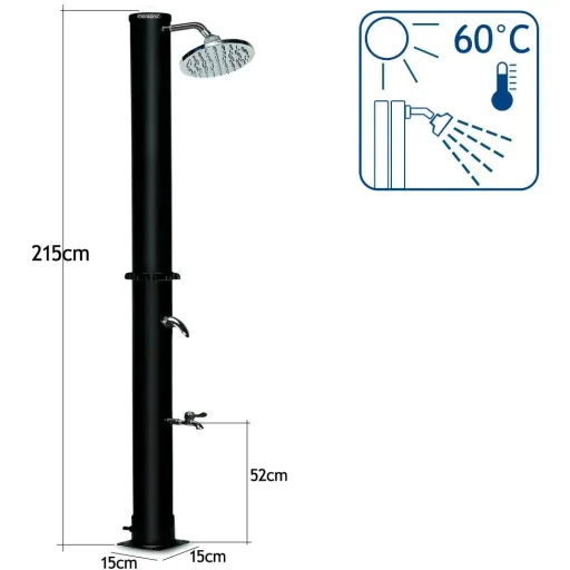 NL Außendusche/Gartendusche - Warmwasser aus Sonnenenergie 215cm