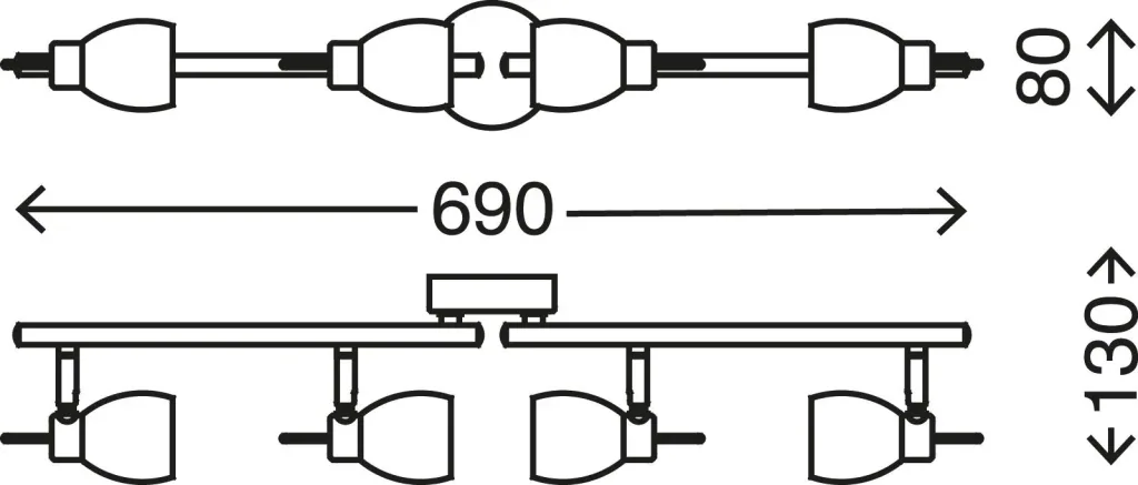 LED Deckenleuchte, 12 Watt, GU10, matt-nickel