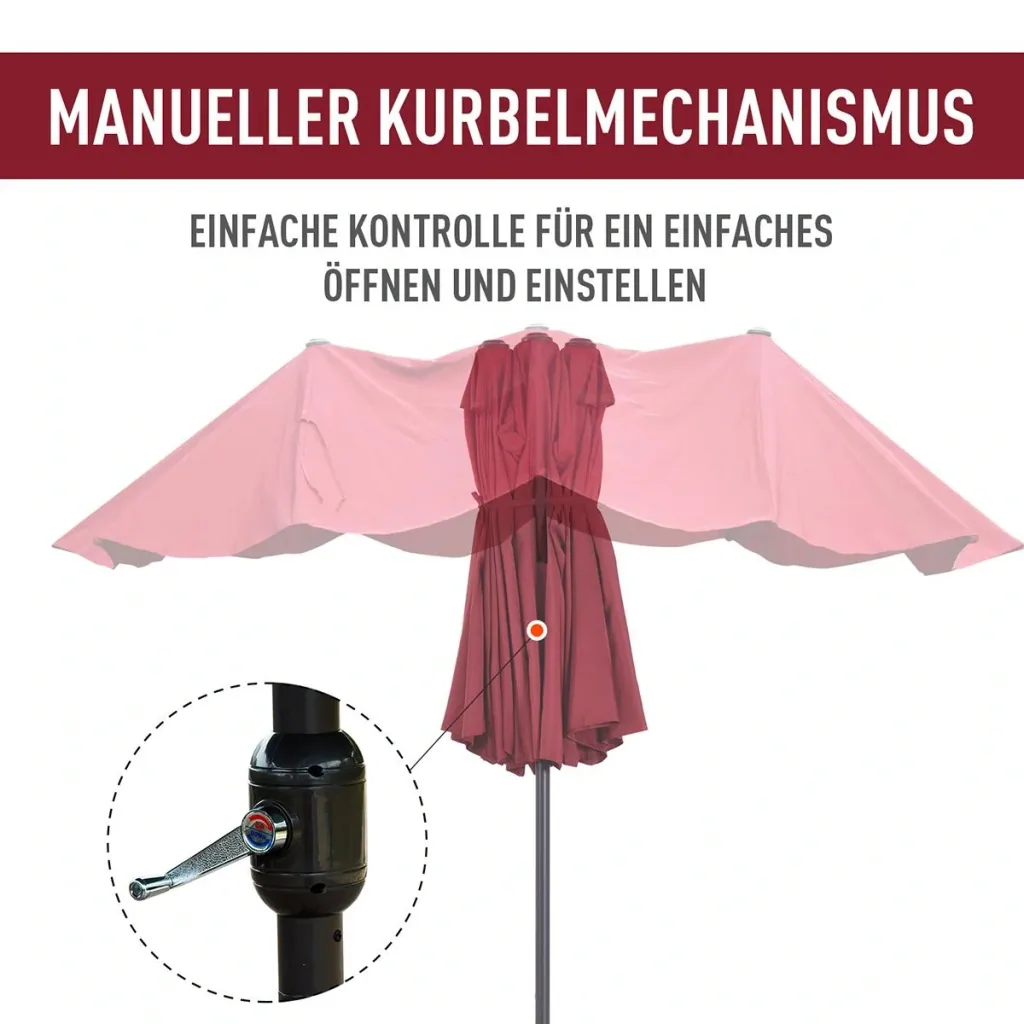 Marktschirm mit Handkurbel