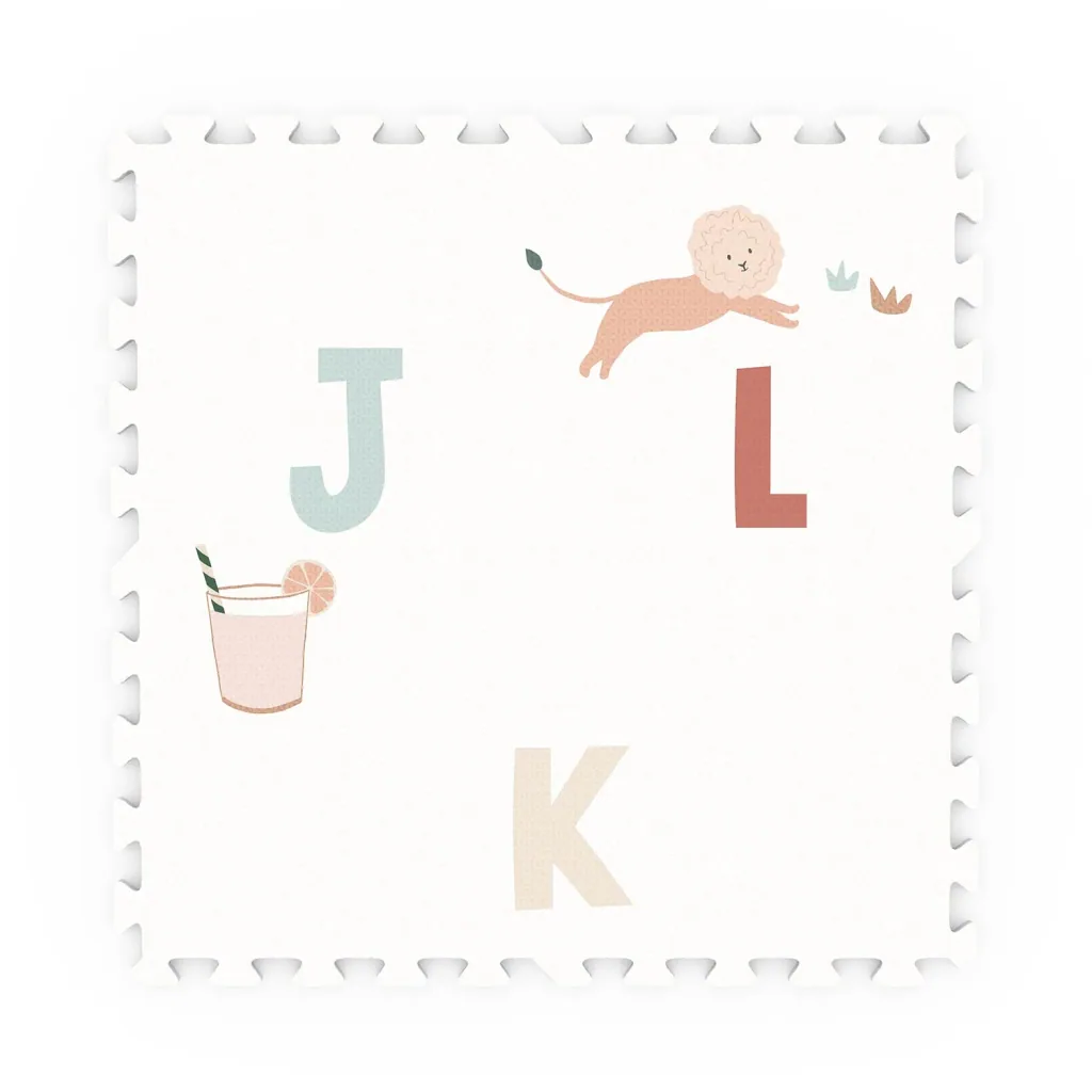 Play&Go Kinderteppich, Puzzlematte, Puzzleteppich - Alphabet/Terrazzo EVA