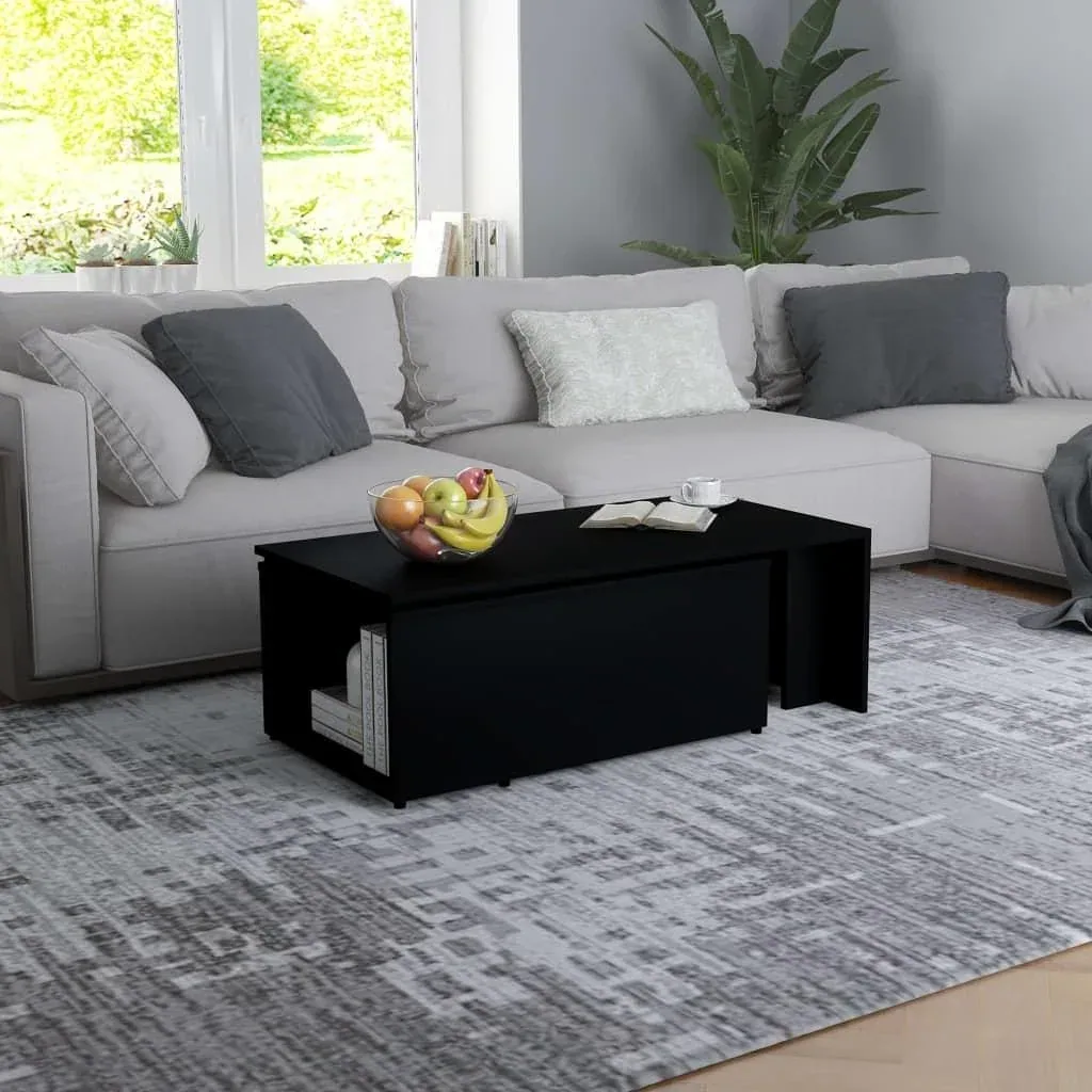 Couchtisch 150x50x35 cm schwarz Spanplatte
