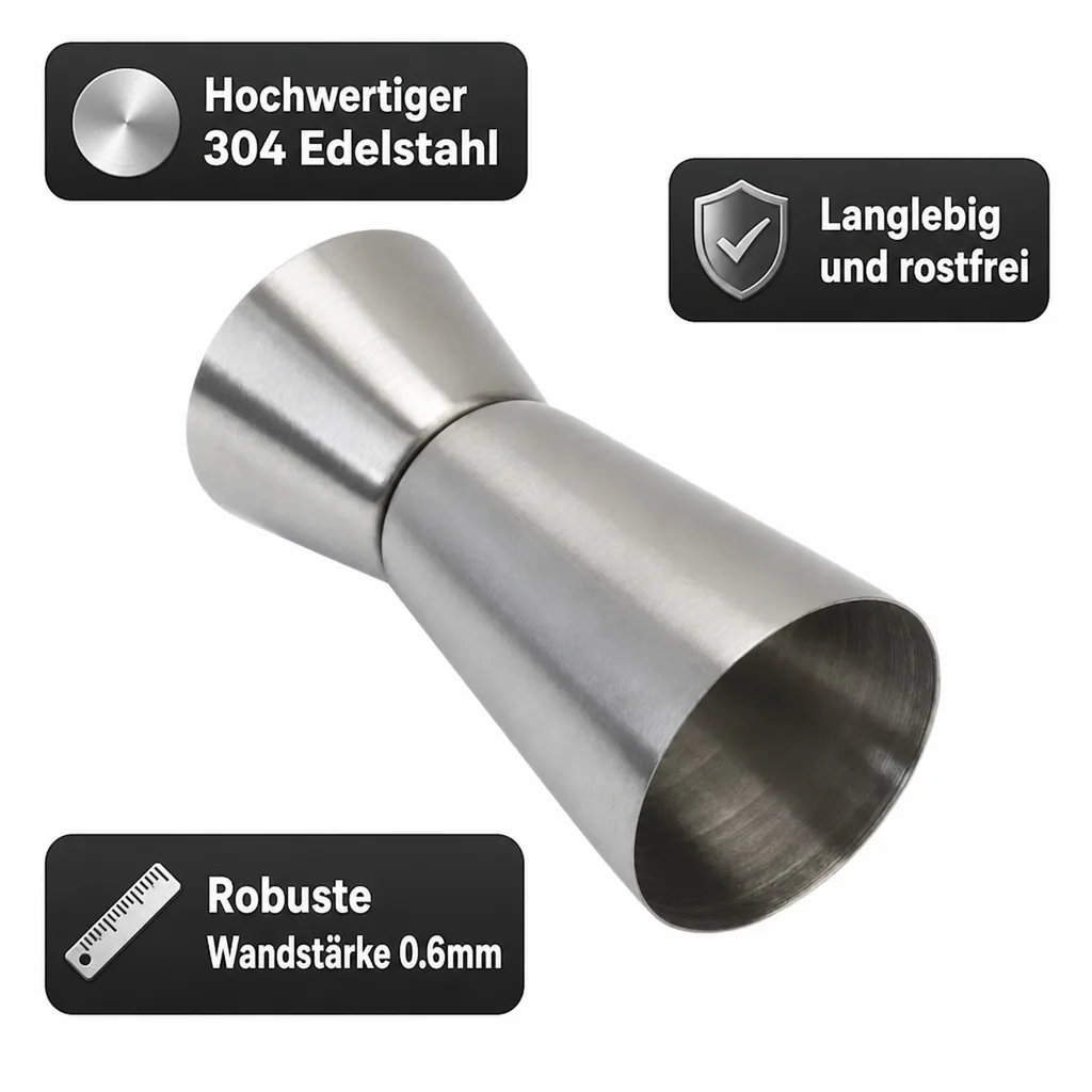 Jigger, Cocktail Messbecher - Edelstahl 20/40 ml