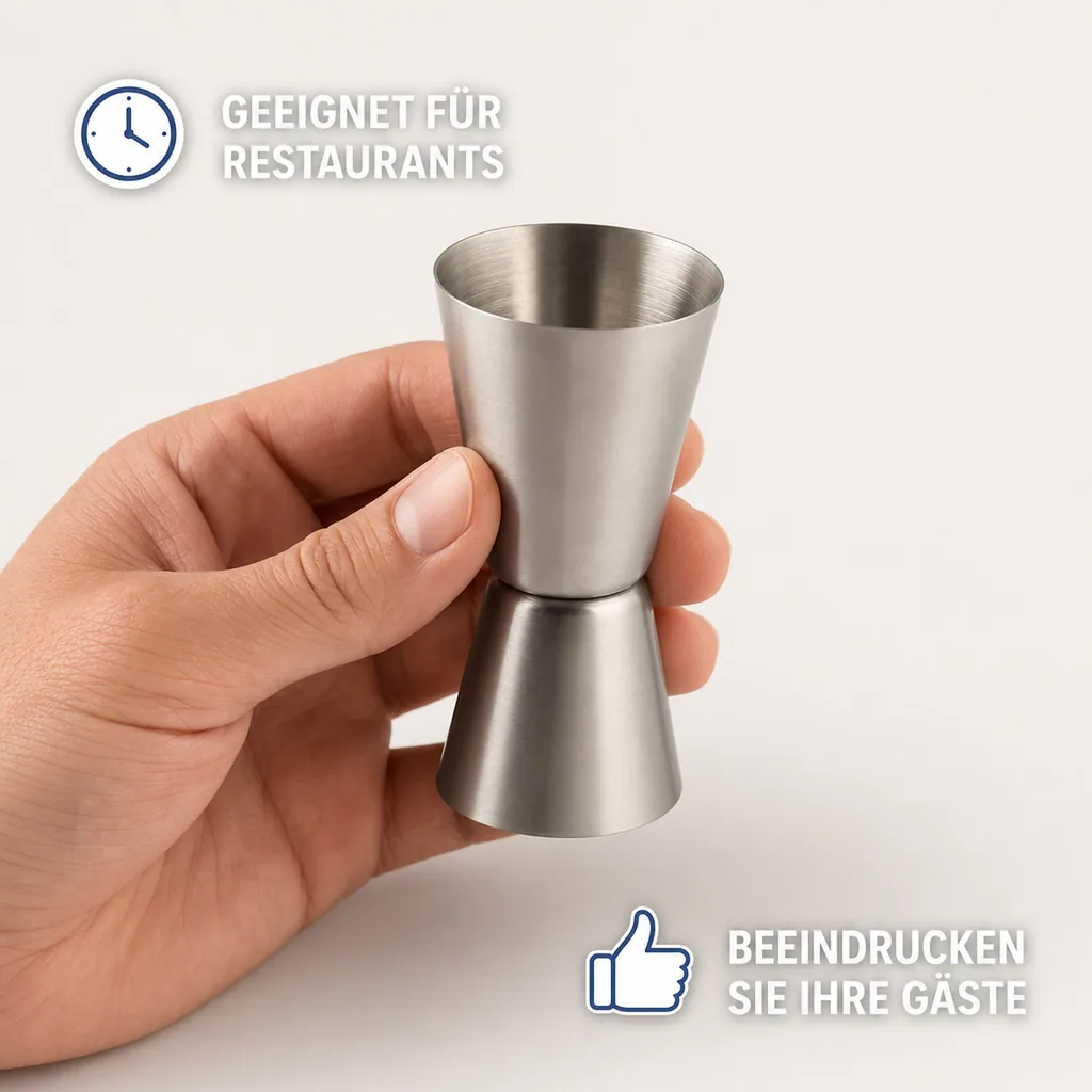 Jigger, Cocktail Messbecher - Edelstahl 20/40 ml
