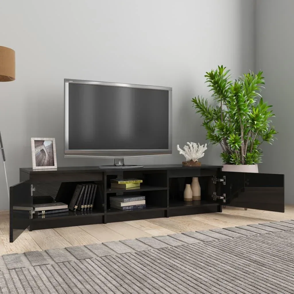 TV-Schrank 140x40x35,5 cm Spanplatte Hochglanz schwarz