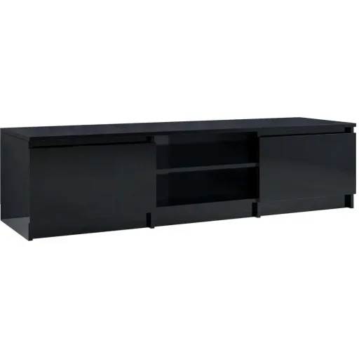 TV-Schrank 140x40x35,5 cm Spanplatte Hochglanz schwarz