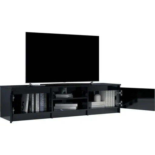 TV-Schrank 140x40x35,5 cm Spanplatte Hochglanz schwarz
