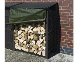 Erweiterung Kaminholzregal mit Wetterschutz anthrazit
