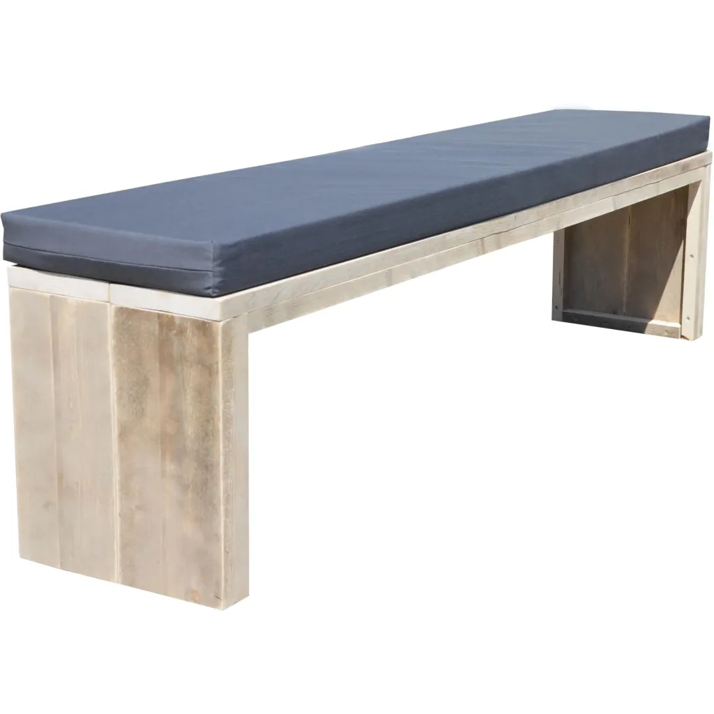 Gartenbankgerüst Holz 180 cm inkl. Wasser- und schmutzabweisendem Kissen Anthrazit