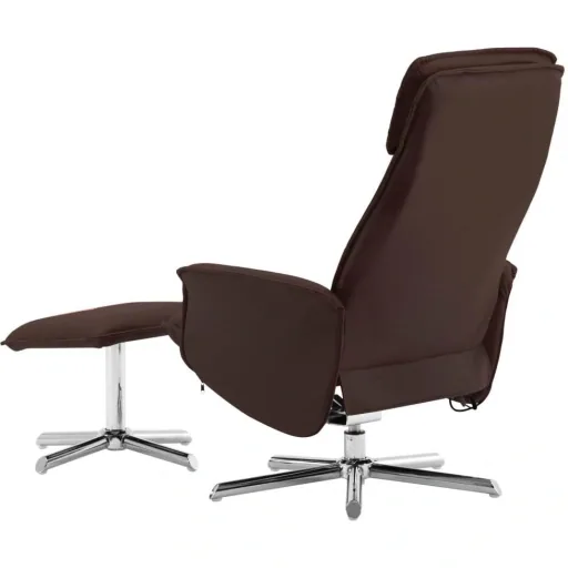 Massagesessel verstellbar mit Fußhocker Kunstleder braun