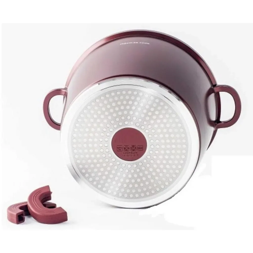 Platin-Eintopfpfanne - Antihaftbeschichtung - 24 cm - Burgunderrot