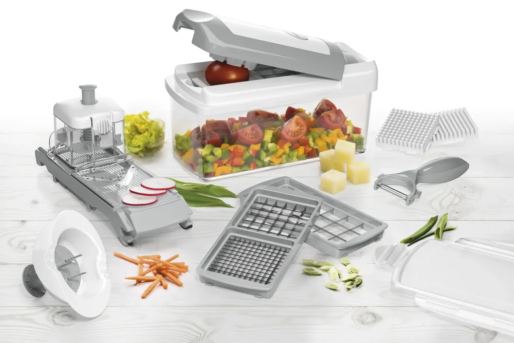 Nicer Dicer Fusion, Set, Weiß/ Grau, 14-teilig