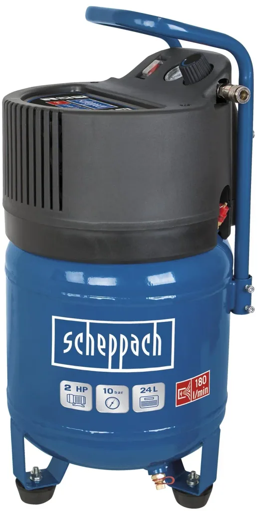 Kompressor HC24 V - 24 L - 10 bar - 230 Volt, inklusive 5-teiligem Druckluft-Werkzeug-Set