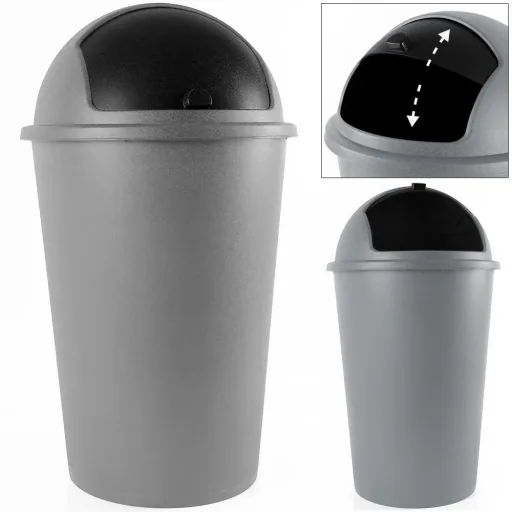 Abfallbehälter grau Kunststoff 50L