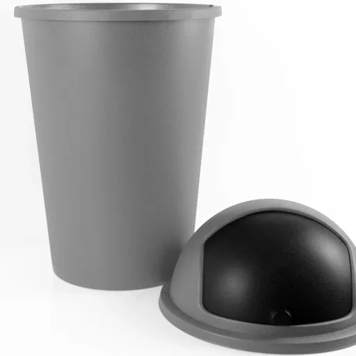 Abfallbehälter grau Kunststoff 50L