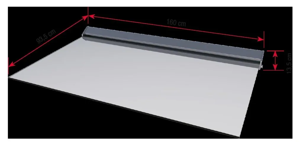 Echtglasvordach LED - 3-teilig,160 x 93,5 x 13,5 cm Aluminium Silber, VSG 2 x 8 mm, klar