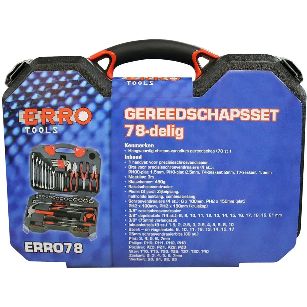 Werkzeugkasten mit 78-teiligem Werkzeugsatz