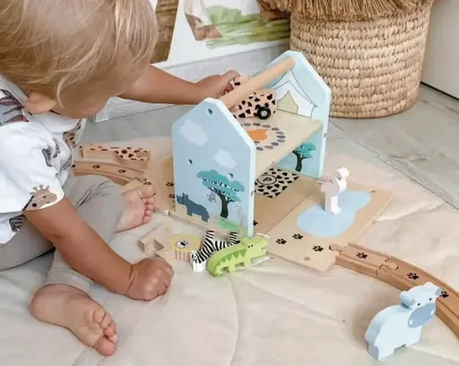 Jabadabado Kinderspielzeug, Holzspielzeug - Spielbahnset Go on Safari