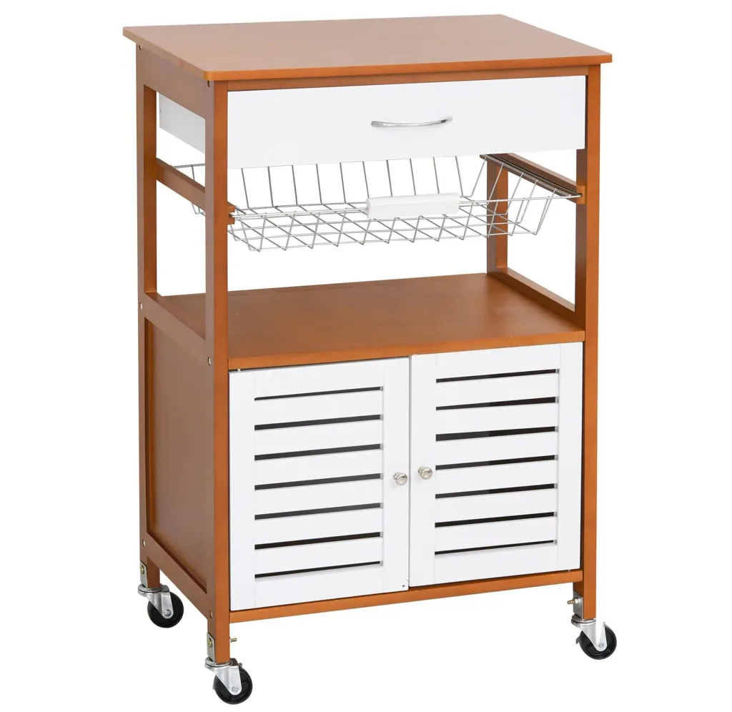 Küchenwagen mit Rädern und Kommode Braun