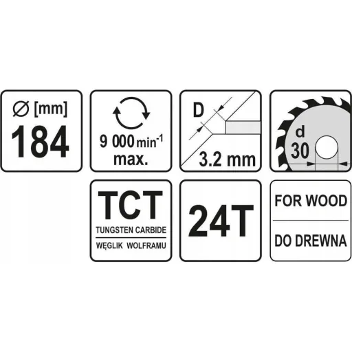 Kreissägeblatt Ø184 mm - 24 T - Innendurchmesser 30 mm