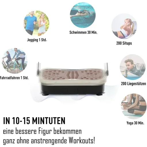 Vibrationsplatte Vibrationstrainer Vibrationsgerät LED-Anzeige USB-Lautsprecher Trainingsbänder Fernbedienung