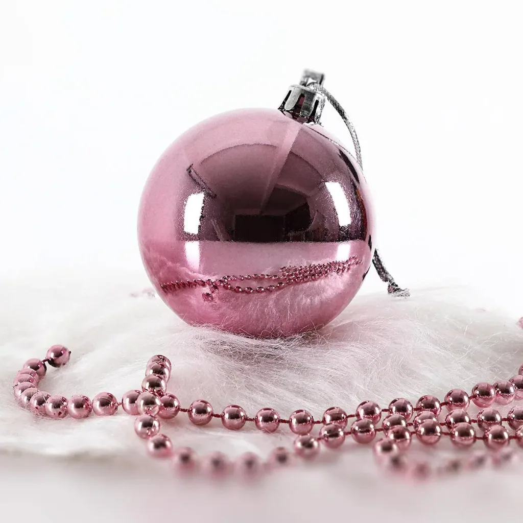 Weihnachtskugeln - Christbaumschmuck - Rosa 77 Stk.
