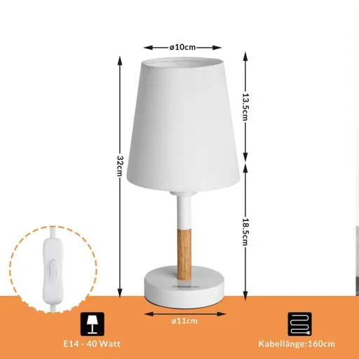 Tischlampen-Set 2-teilig Daisy weiß