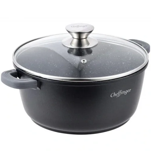 Cheffinger Kasserolle/Tiefe Pfanne mit Deckel - 20cm - 2.5L