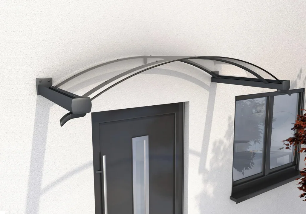 Bogenvordach Typ BV/B 200, 200 x 90 x 30 cm, Anthrazit, 4 mm klar