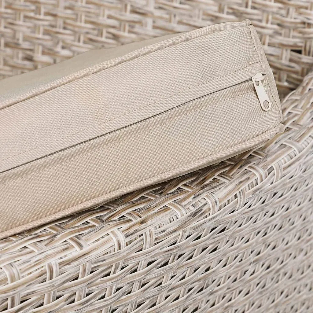 Gartenmöbelset Bali Polyrattan beige stapelbar 9-teilig