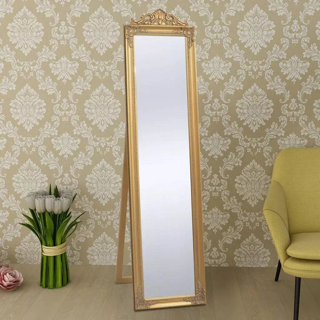 Freistehender Spiegel Barok 160x40cm gold