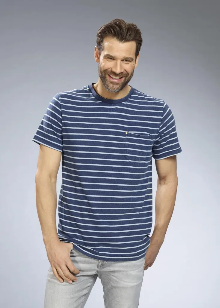 T-Shirt, Farbe blau gestreift, Gr.M