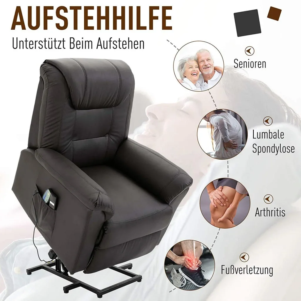 Massagesessel mit Wärmefunktion und Aufstehhilfe