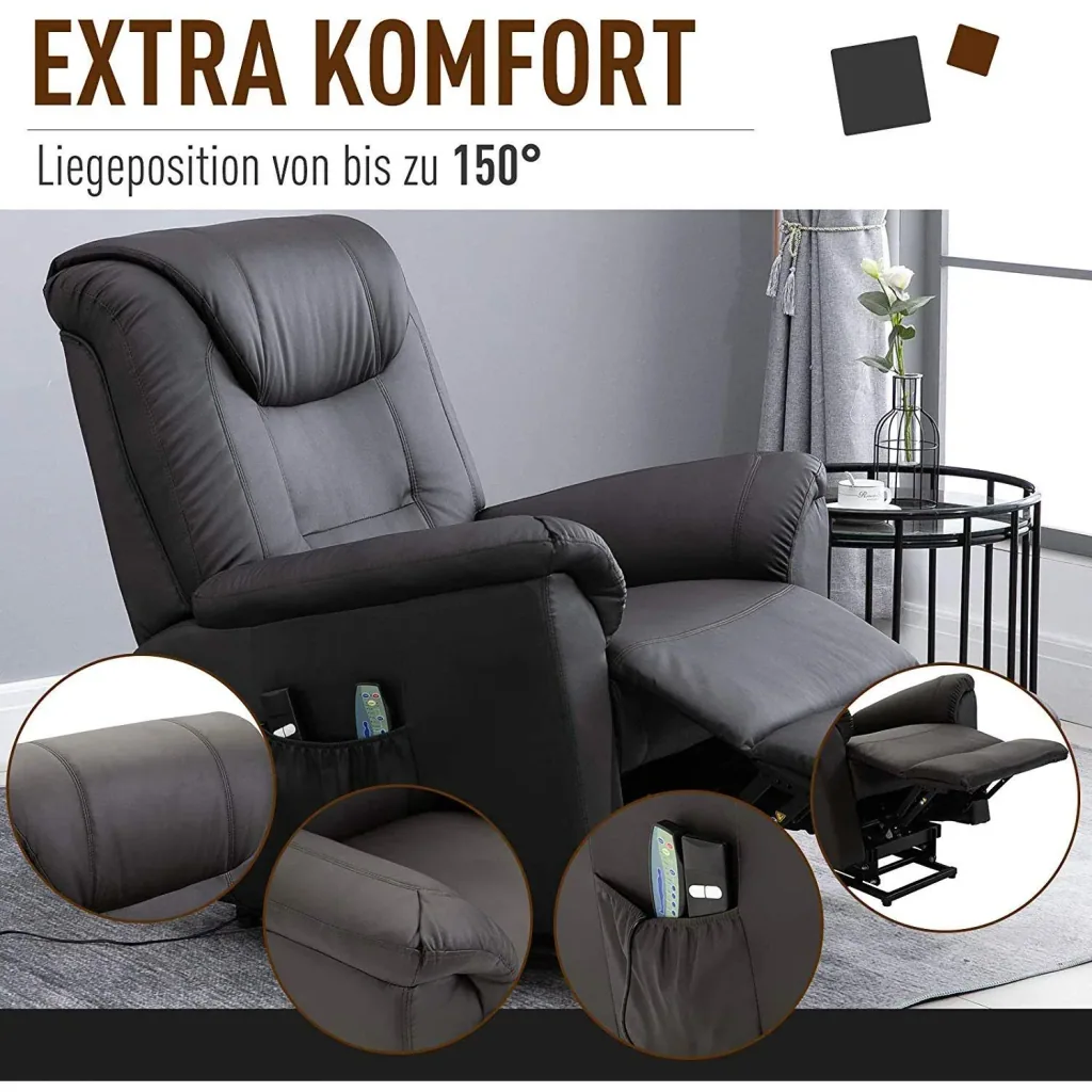 Massagesessel mit Wärmefunktion und Aufstehhilfe