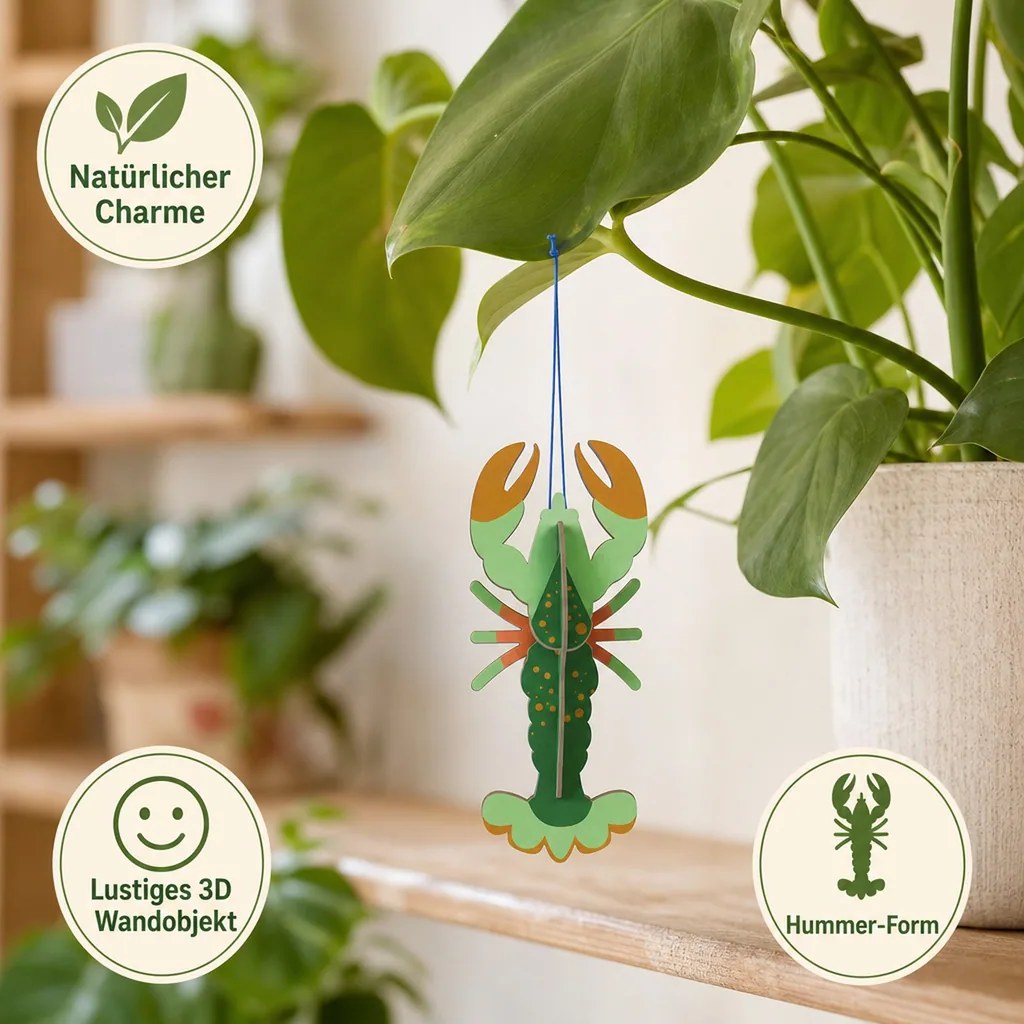 Studio ROOF Ornament, Bastel-Set, 3D Wandobjekt - Hummer