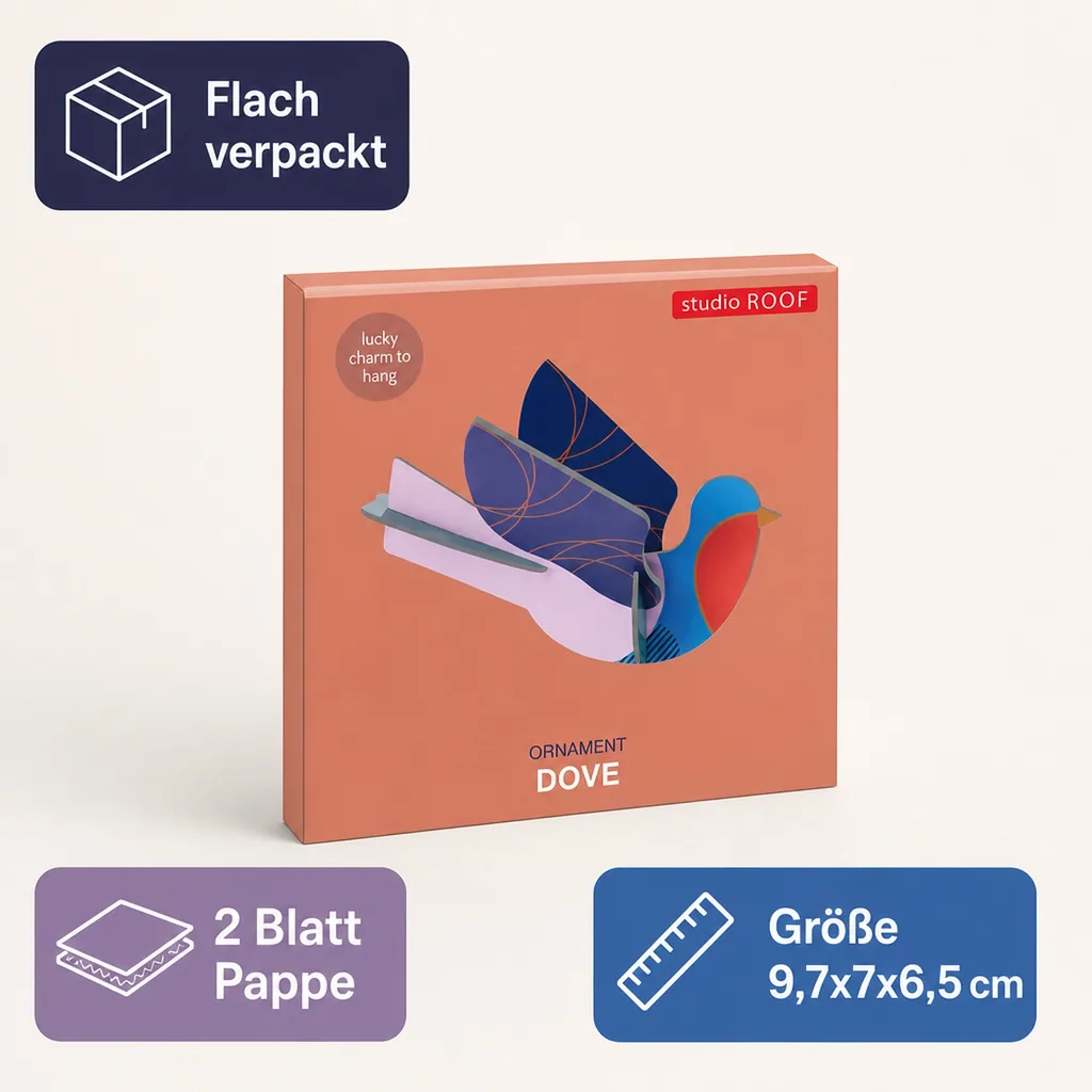 Studio ROOF Ornament, Bastel-Set, 3D Wandobjekt - Taube