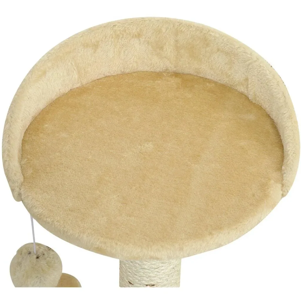 Katzenbaum mit beigem Plüsch 36 cm x 36 cm x 44 cm