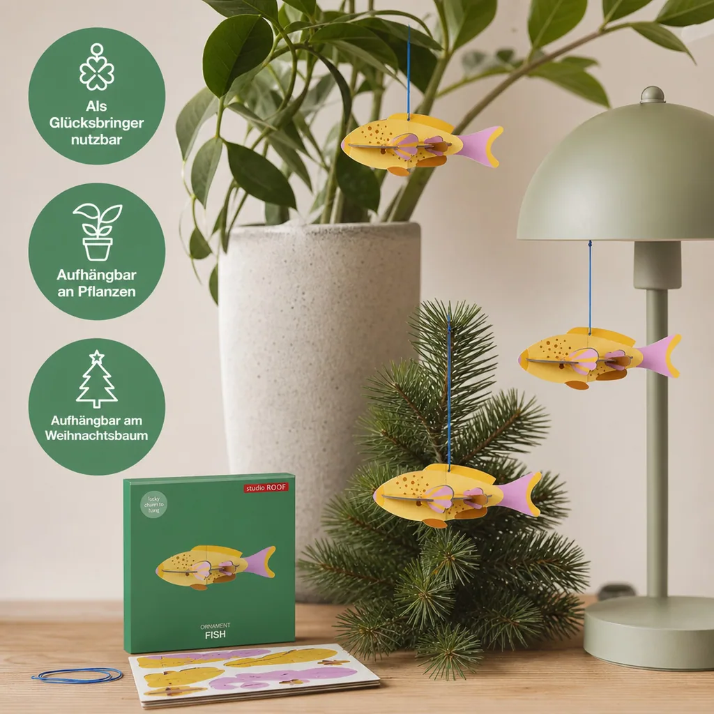 Studio ROOF Ornament, Bastel-Set, 3D Wandobjekt - Fisch