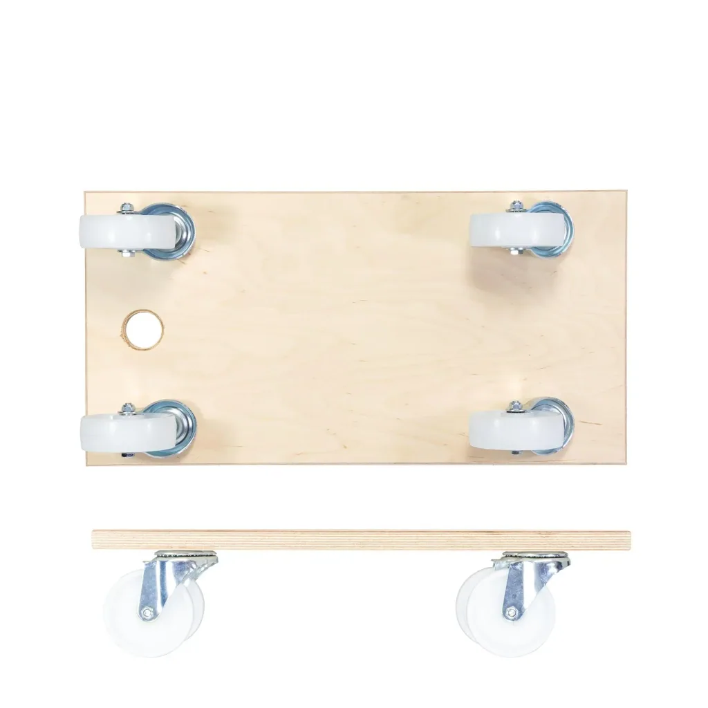 Transporthilfe MM 1127, 59 x 30 x 14,5 cm, harte Rollen Ø 100 mm, Rollenlager, Multiplex Birke FSC®, Tragkraft 500 kg